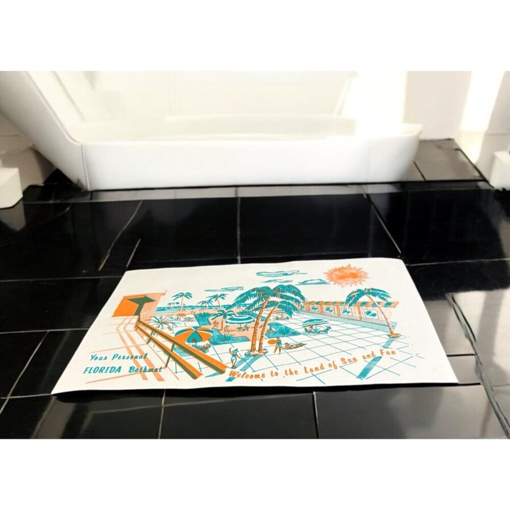 20 Vintage Paper Bathmat Bath Mat Smith-Lee Co. Florida 14 1/4" x 20 1/2" - Picture 3 of 16